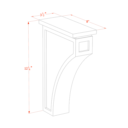 Frost White - 3-1/2"W x 12-1/4"L Corbel