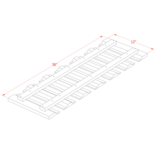 Soft Green - 36"W × 1-1/2"H Glass Holder