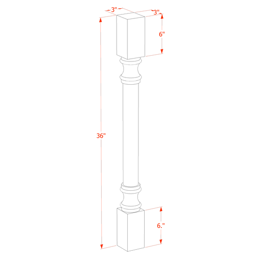 Creamy White - 03"W × 36"L Round Roman Pillar