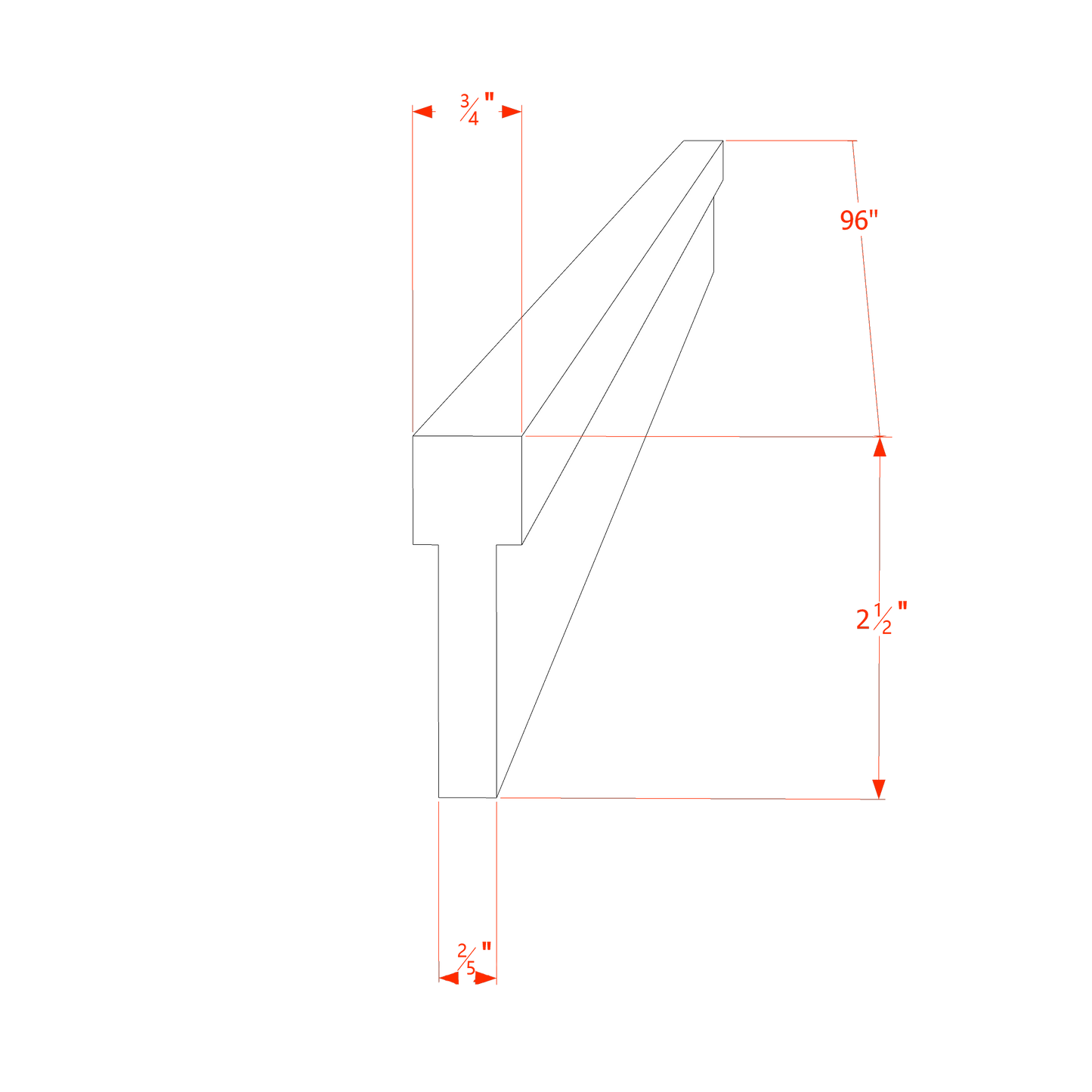 Timber Wood - 2-1/2"W x 96"L Stacking Molding