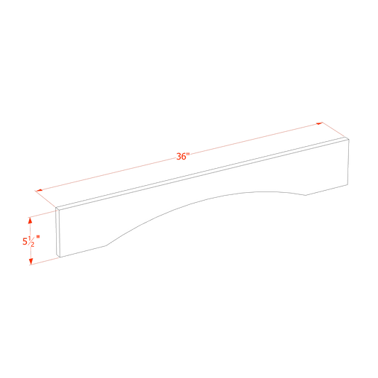 Creamy White - 5-1/2"W × 36"L Arched Valance