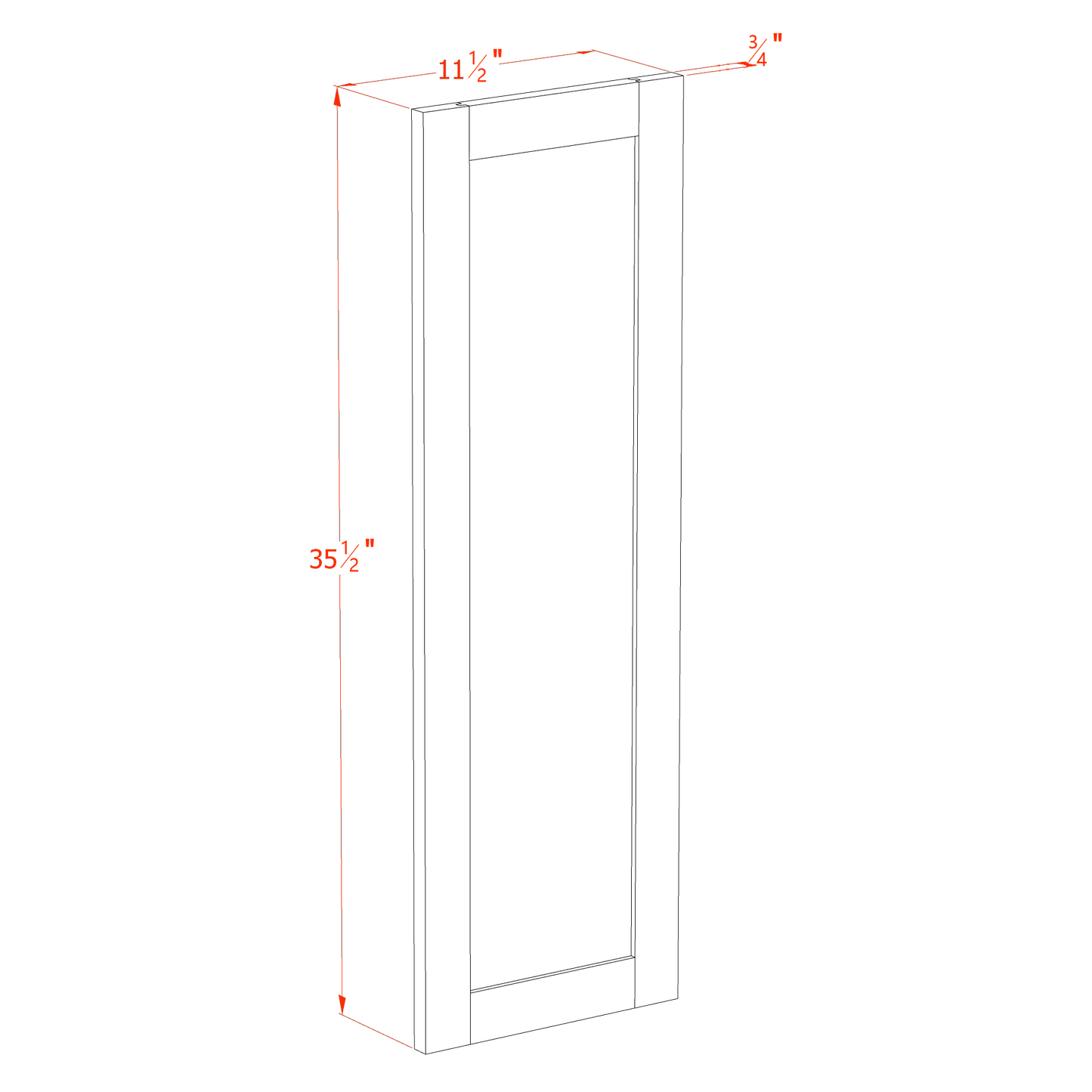 Creamy White - 11-1/2"W × 35-1/2"L Wall Decorative Door Panel
