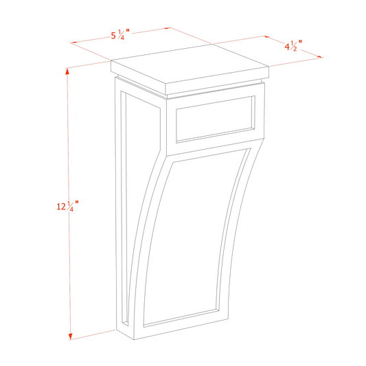 HA - CML: Ash Gray Shaker 5 - 1/4"W x 12 - 1/2"H x 4 - 1/2"D Large Corbel - NextCabinets
