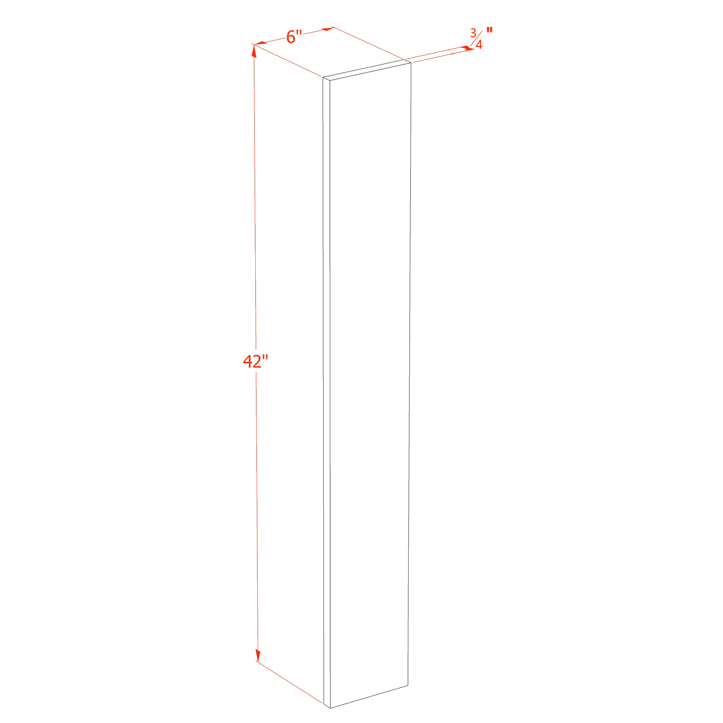 HA - WF642: Ash Gray Shaker 06"W x 42"H Wall Cabinet Filler - NextCabinets