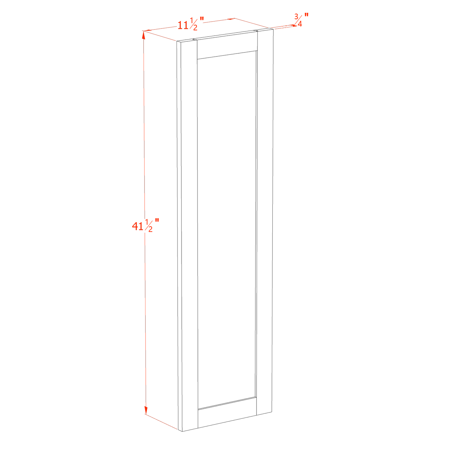 HB - WP - W42: Indigo Blue Shaker 42" - 11 - 1/2"W x 41 - 1/2"H x 3/4"D Wainscot Panel Wall - NextCabinets