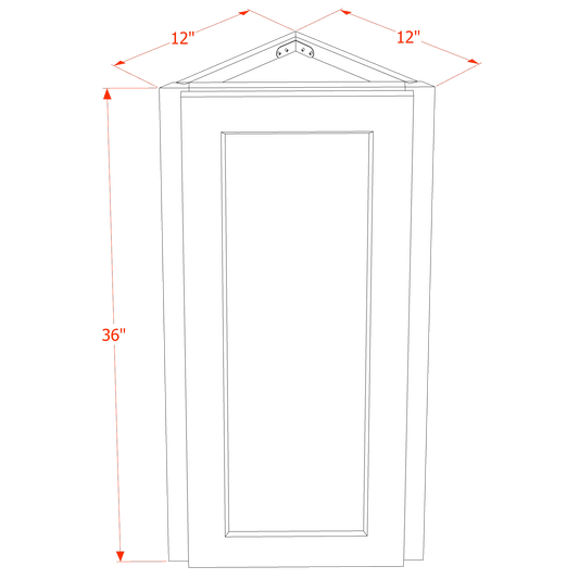 HE - WAE1236: Ebony Black Shaker 12"W x 36"H x 12"D 1 Door & 2 Shelves Wall Angle End Cabinet - NextCabinets