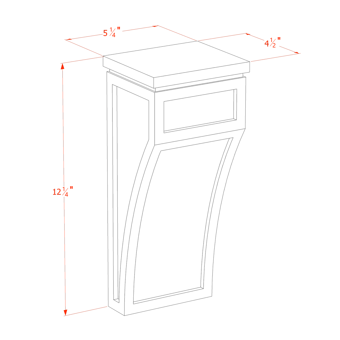 HF - CML: Frost White Shaker 5 - 1/4"W x 12 - 1/2"H x 4 - 1/2"D Large Corbel - NextCabinets