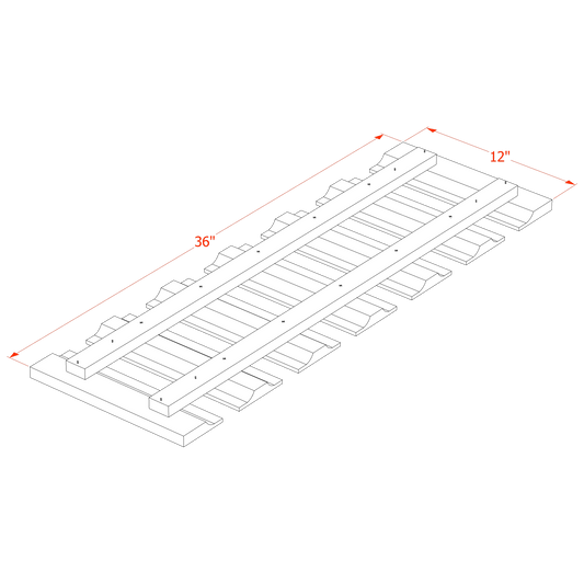 HF - GL36: Frost White Shaker 36"W x 1 - 1/2"H x 12"D Wall Glass Holder - NextCabinets