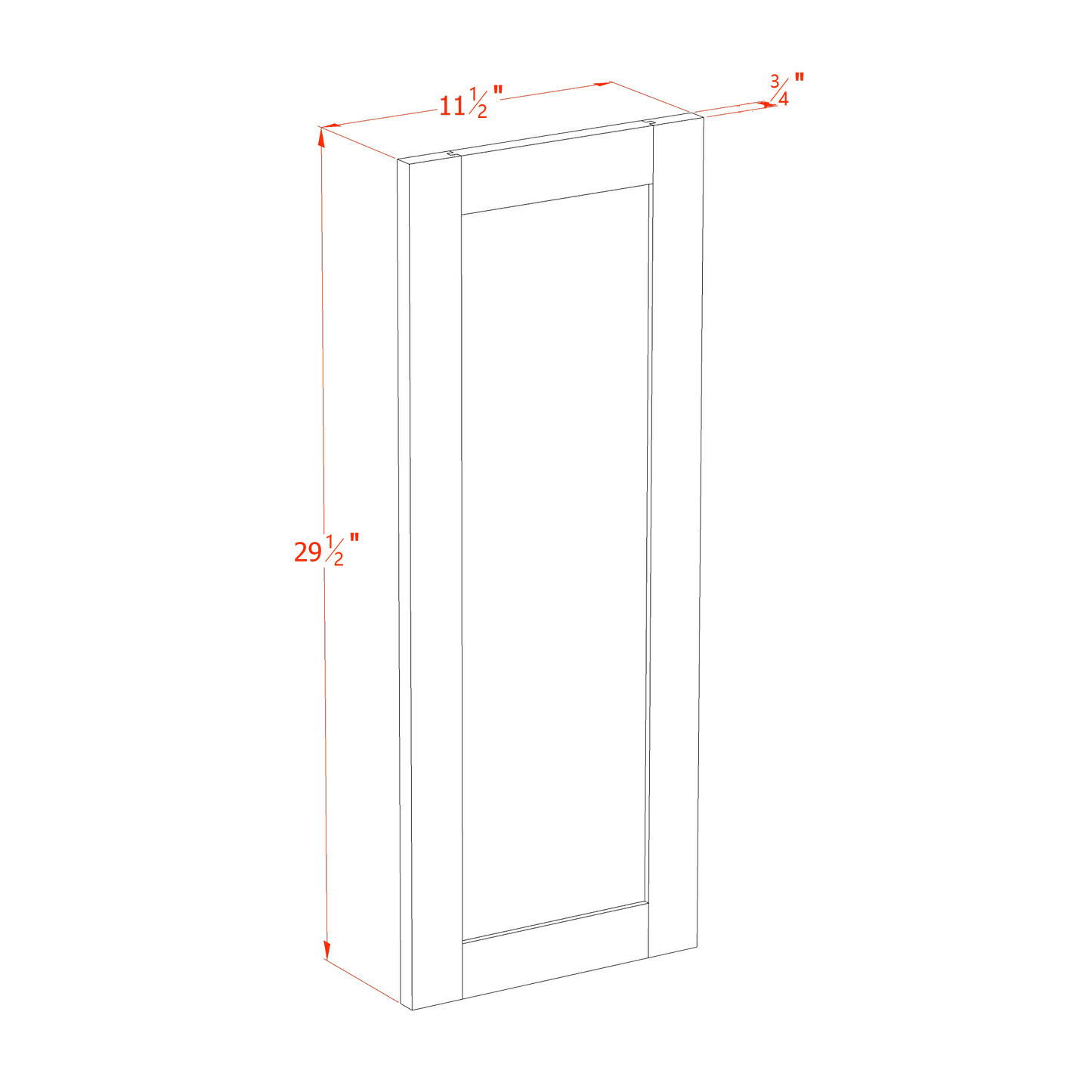 HF - WP - W30: Frost White Shaker 30" - 11 - 1/2"W x 29 - 1/2"H x 3/4"D Wainscot Panel Wall - NextCabinets