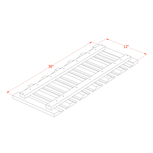 HG - GL30: Dark Gray Shaker 30"W x 1 - 1/2"H x 12"D Wall Glass Holder - NextCabinets