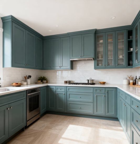 Teal Green Shaker Door Sample