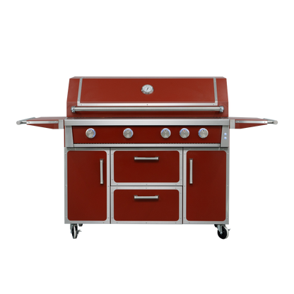 Maroon - 49'' Premium 304 Stainless Steel Outdoor Natural Gas Grill | 99000 BTU 4 Burners + Infrared Rear Burner