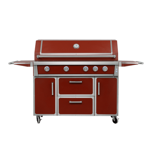 Maroon - 49'' Premium 304 Stainless Steel Outdoor Natural Gas Grill | 99000 BTU 4 Burners + Infrared Rear Burner - NextCabinets