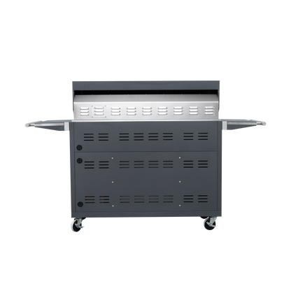 Grey - 49'' Premium 304 Stainless Steel Outdoor Natural Gas Grill | 99,000 BTU 4 Burners + Infrared Rear Burner