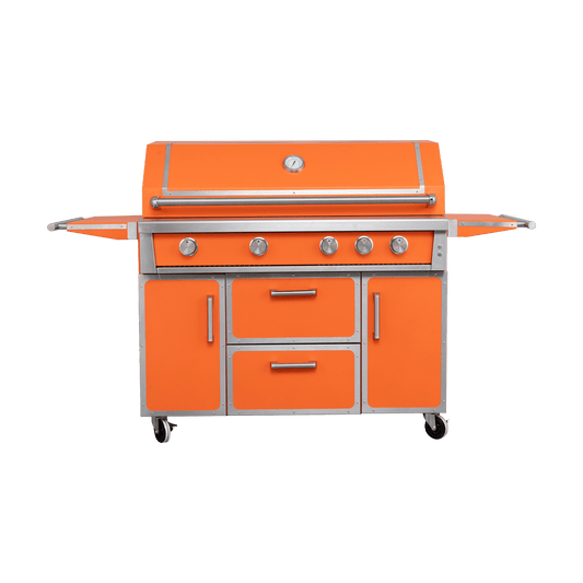 Orange - 49'' Premium 304 Stainless Steel Outdoor Natural Gas Grill | 99,000 BTU 4 Burners + Infrared Rear Burner - NextCabinets