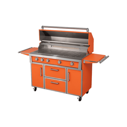 Orange - 49'' Premium 304 Stainless Steel Outdoor Natural Gas Grill | 99,000 BTU 4 Burners + Infrared Rear Burner - NextCabinets