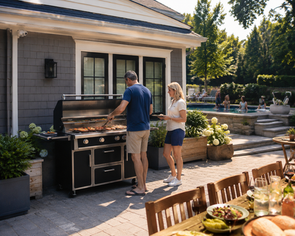 Maroon - 49'' Premium 304 Stainless Steel Outdoor Natural Gas Grill | 99000 BTU 4 Burners + Infrared Rear Burner