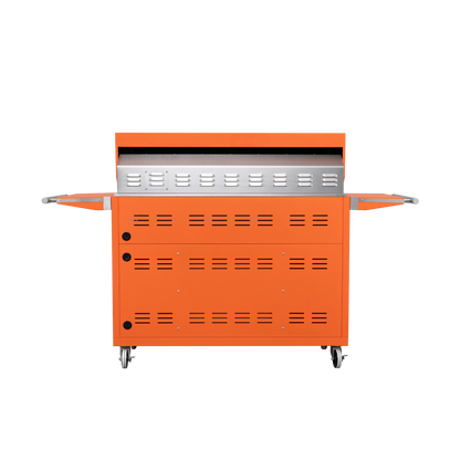 Orange - 49'' Premium 304 Stainless Steel Outdoor Natural Gas Grill | 99,000 BTU 4 Burners + Infrared Rear Burner