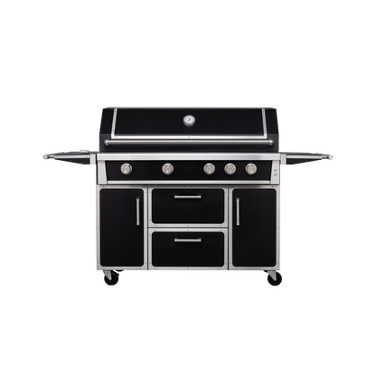 Black- 49'' Premium 304 Stainless Steel Outdoor Natural Gas Grill | 99,000 BTU 4 Burners + Infrared Rear Burner