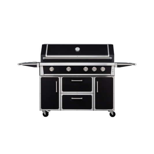 Black - 49'' Premium 304 Stainless Steel Outdoor Propane Grill | 99,000 BTU 4 Burners + Infrared Sear Burner