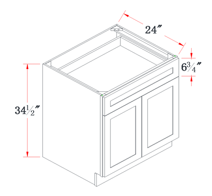 Onyx Black Standard Base Cabinet - 36"W