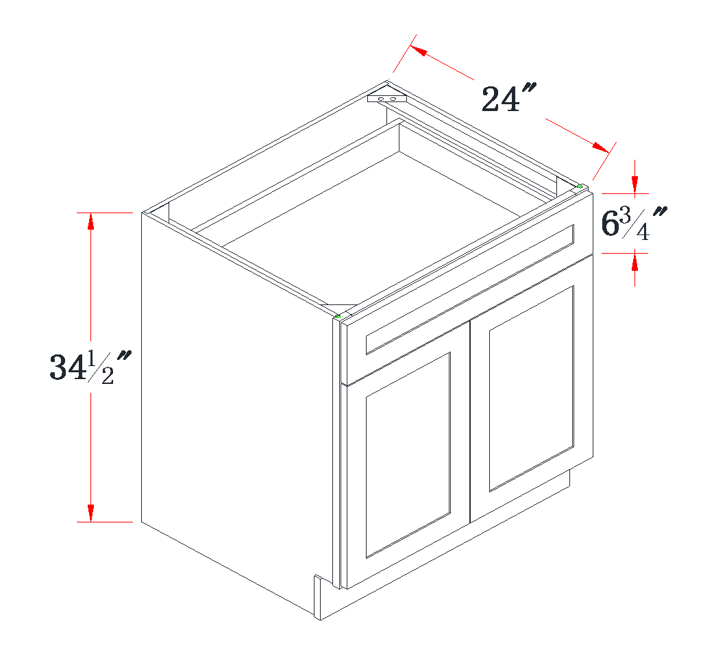 Charcoal Gray Standard Base Cabinet - 30"W
