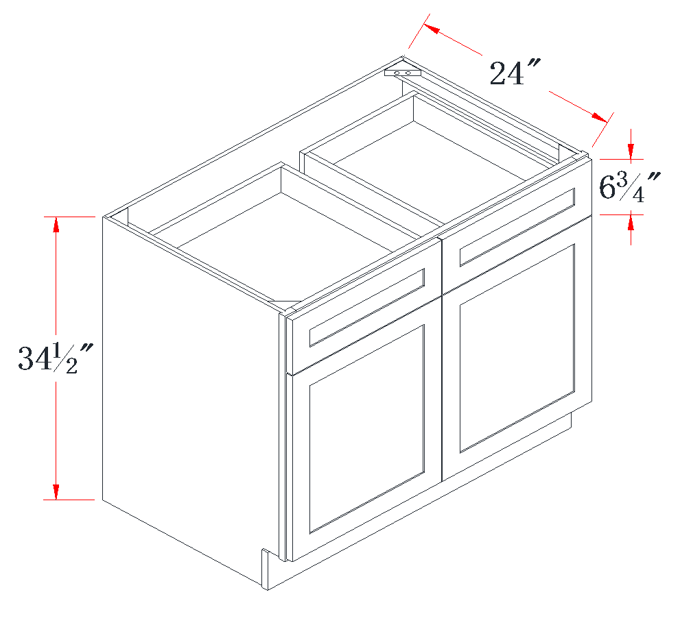 Onyx Black Standard Base Cabinet - 42"W