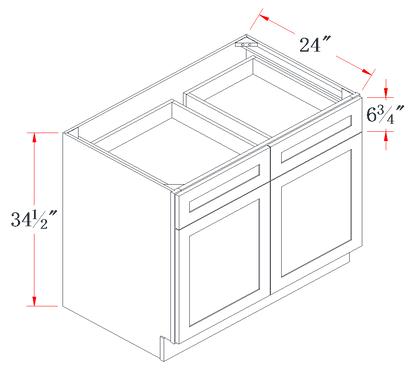 Natural Wood Standard Base Cabinet - 42"W