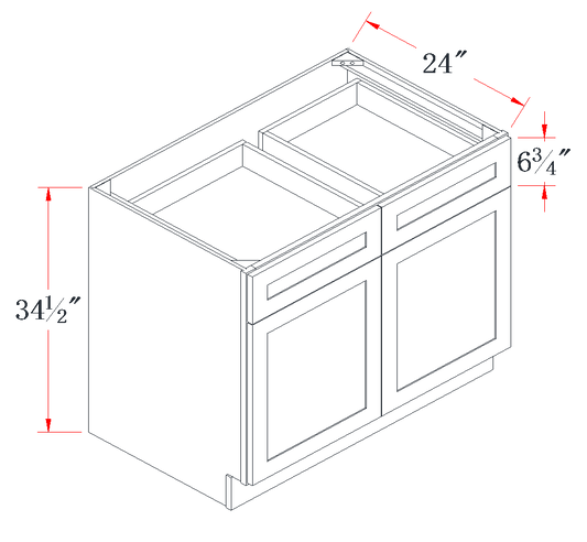 Charcoal Gray Standard Base Cabinet - 39"W