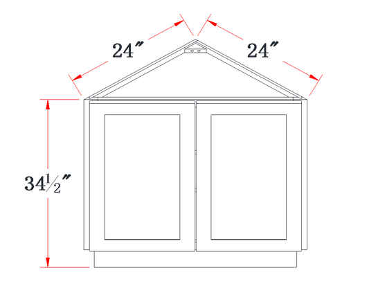 Navy Blue Angled-End Base Cabinet - 24"W