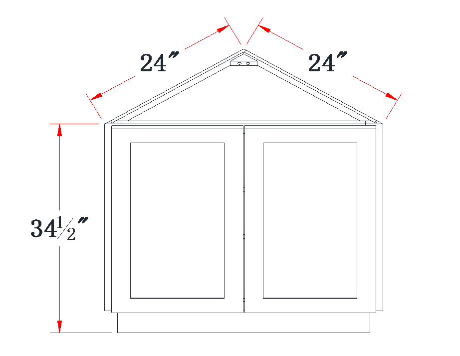 Slim Espresso Brown Angled-End Base Cabinet - 24"W