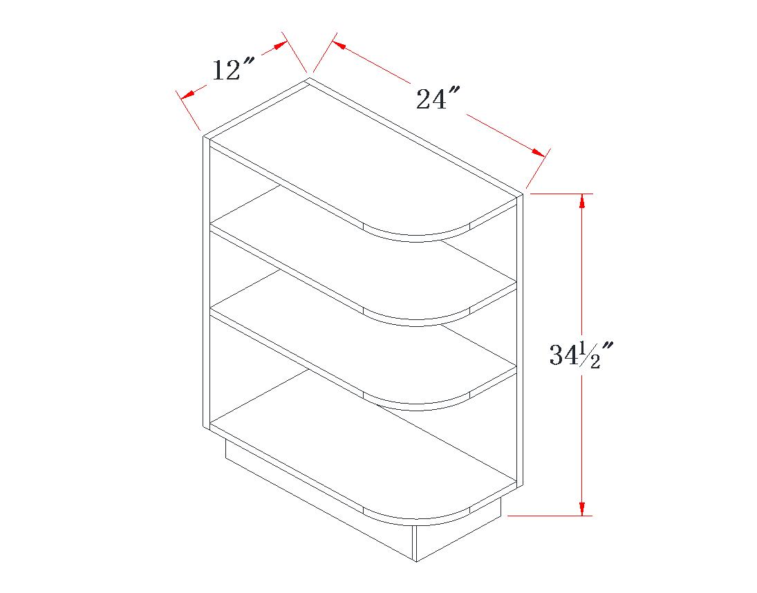 Charcoal Gray Open Shelf Base End Cabinet - 12"W