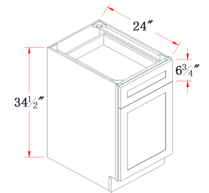 Charcoal Gray Standard Base Cabinet - 15"W