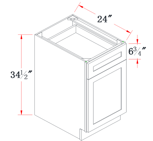 Polar White Standard Base Cabinet - 21"W
