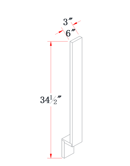 Onyx Black Base Filler - 03"W x 34-1/2"L
