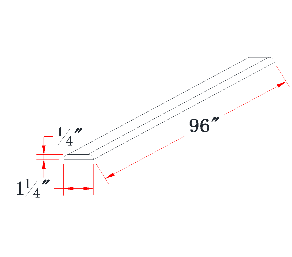 Charcoal Gray Batten Molding - 1-1/4"W x 96"L