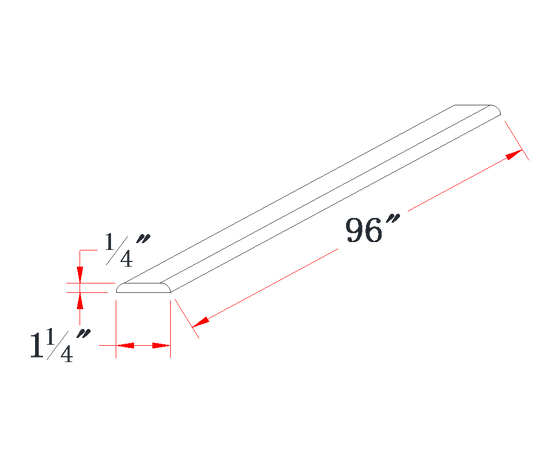 Navy Blue Batten Molding - 1-1/4"W x 96"L