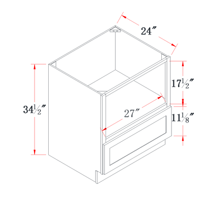 Polar White Microwave Base Cabinet - 30"W
