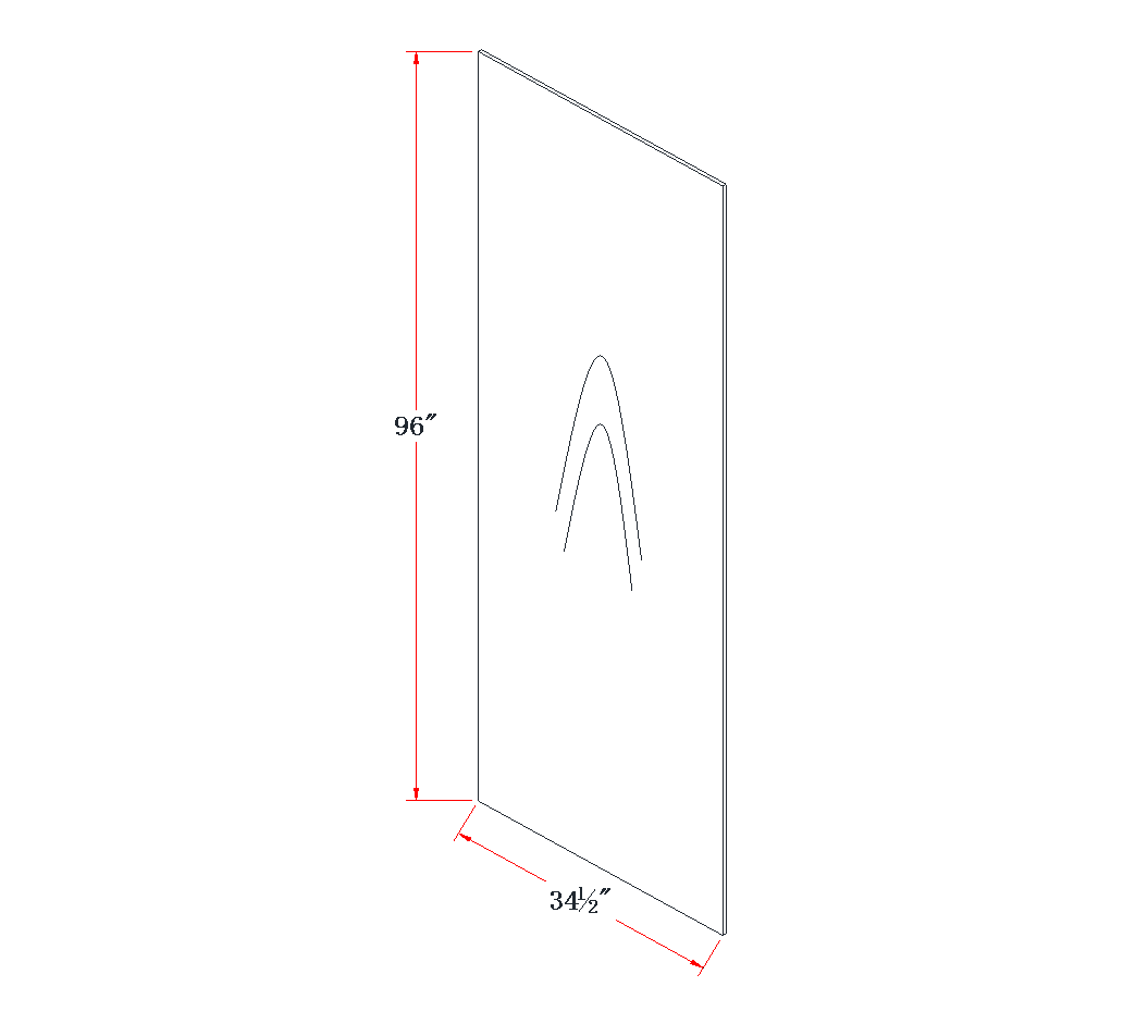 Soft Green Base End Skin Panel - 34-1/2"W x 96"L