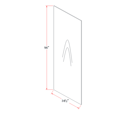 Soft Green Base End Skin Panel - 34-1/2"W x 96"L