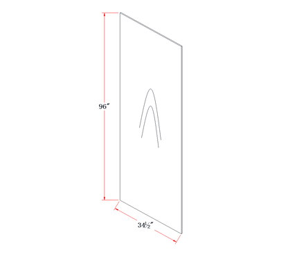 Charcoal Gray Base End Skin Panel - 34-1/2"W x 96"L