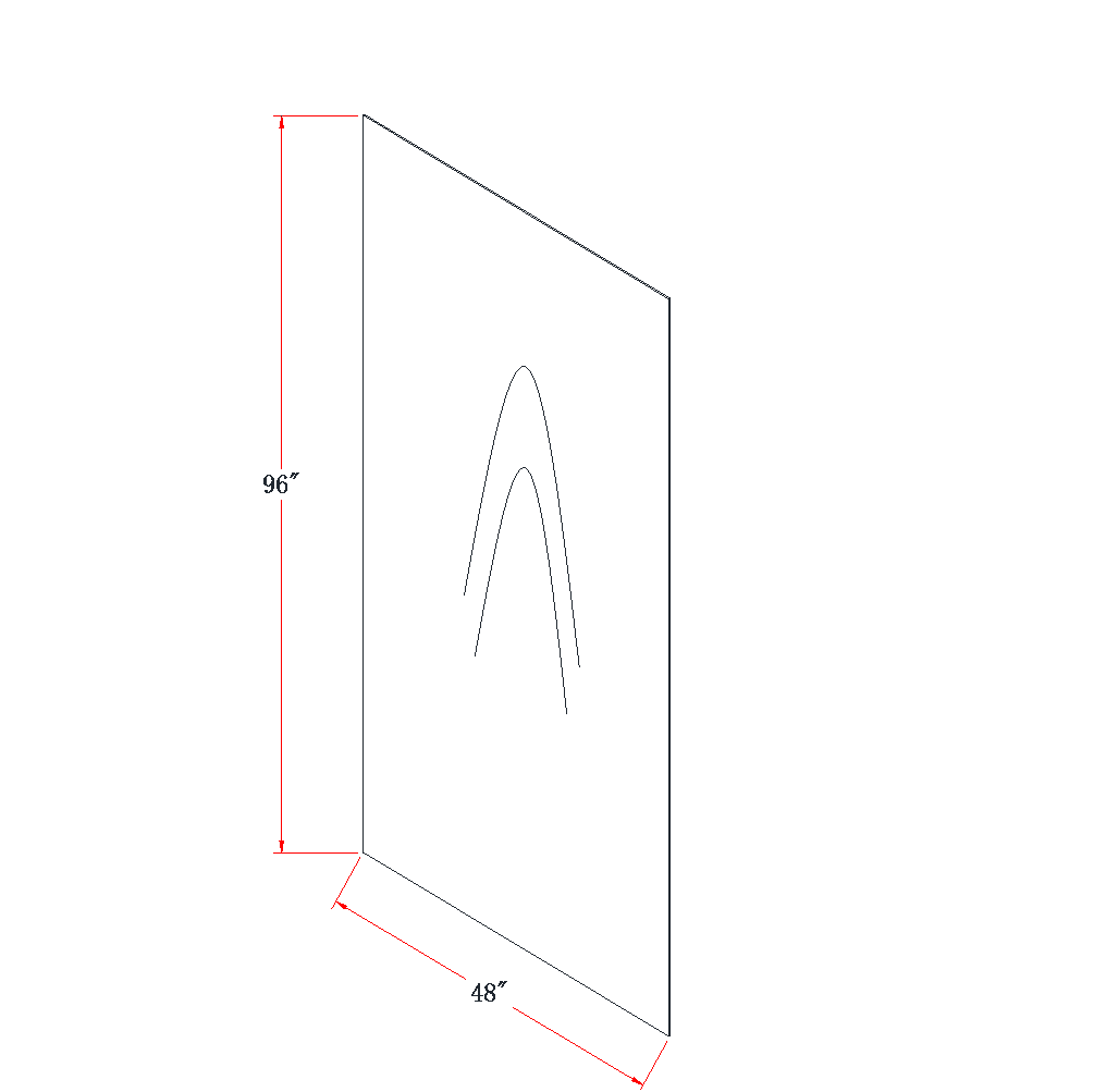 Navy Blue Base End Skin Panel - 24"W x 96"L