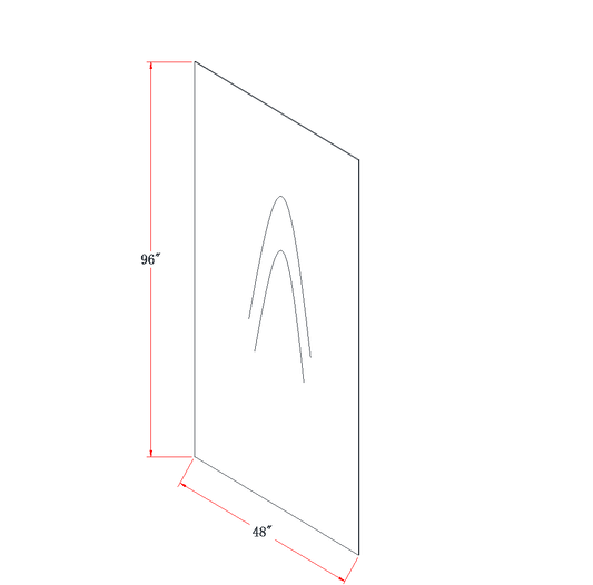 Polar White Base End Skin Panel - 24"W x 96"L