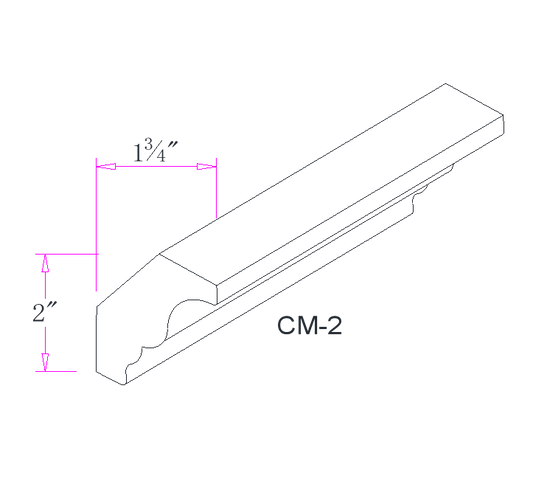 Mist Gray Crown Molding - 2"W x 96"L