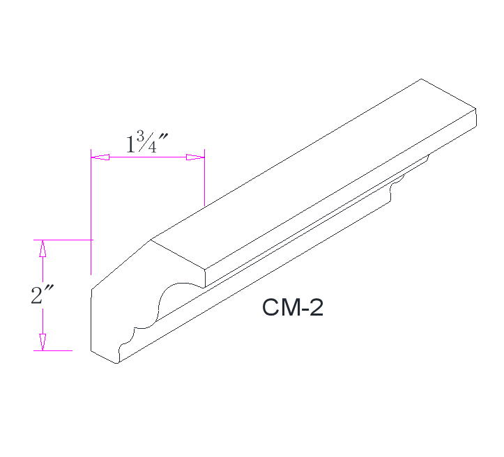 Onyx Black Crown Molding - 2"W x 96"L