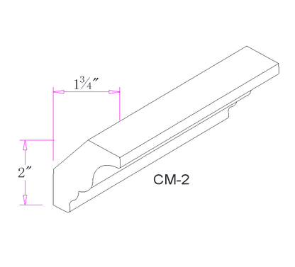 Onyx Black Crown Molding - 2"W x 96"L