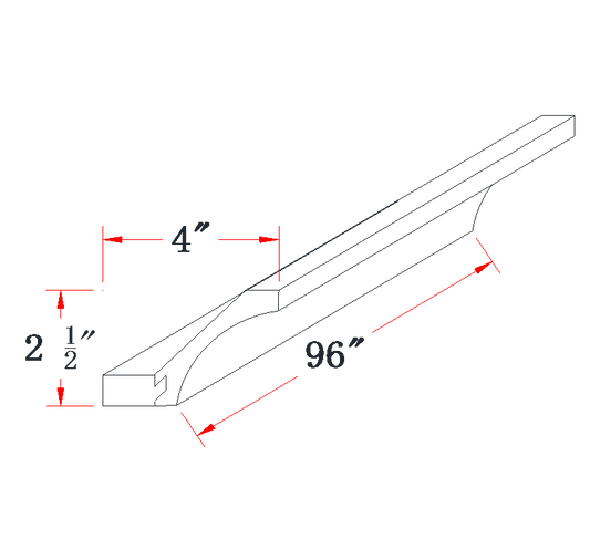 Onyx Black Crown Molding - 2-1/2"W x 96"L