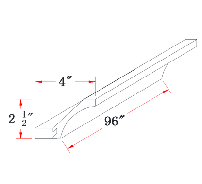Onyx Black Crown Molding - 2-1/2"W x 96"L
