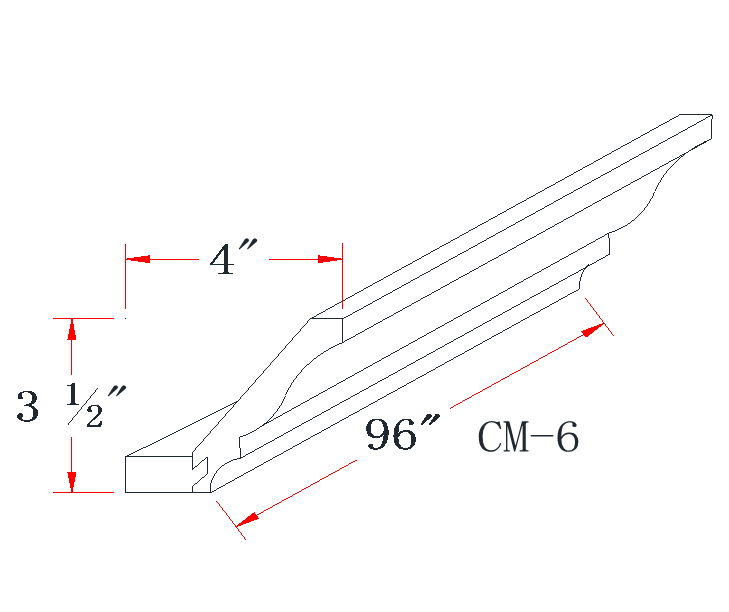 Mist Gray Crown Molding - 3-1/2"W x 96"L
