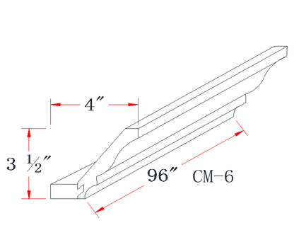 Mist Gray Crown Molding - 3-1/2"W x 96"L